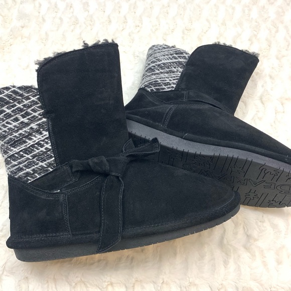 BearPaw Black Geneva Suede Boots NWT - Picture 8 of 8